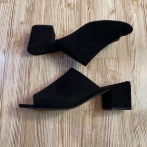 GAP Black suede heeled mules size 7.5
